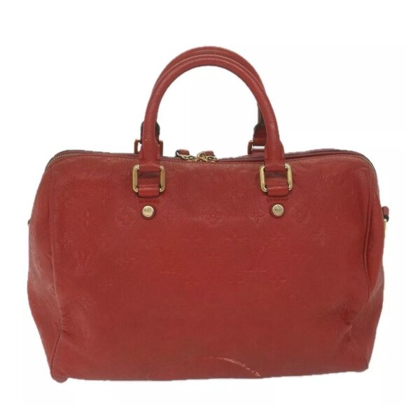 LOUIS VUITTON Monogram Empreinte Speedy Bandouliere 30 Bag 2way Red - Picture 4 of 13